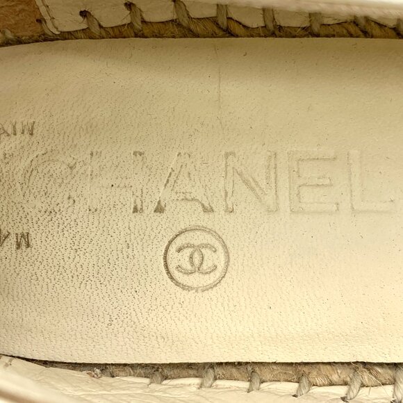 H12169 Chanel Size 38 Colorblock Round Toe Braided Slip-On Fisherman Shoes Pleat - Picture 8 of 9